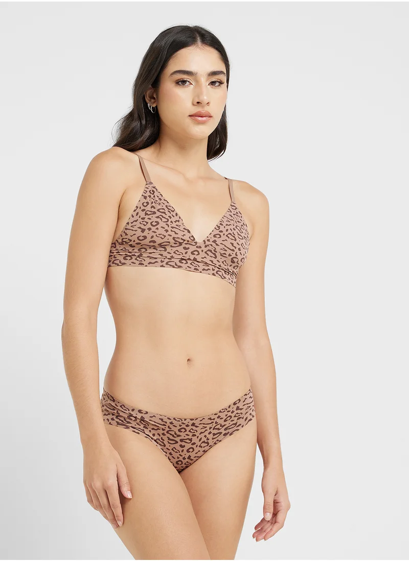 جينجر Animal Print Bralette & Brief Set