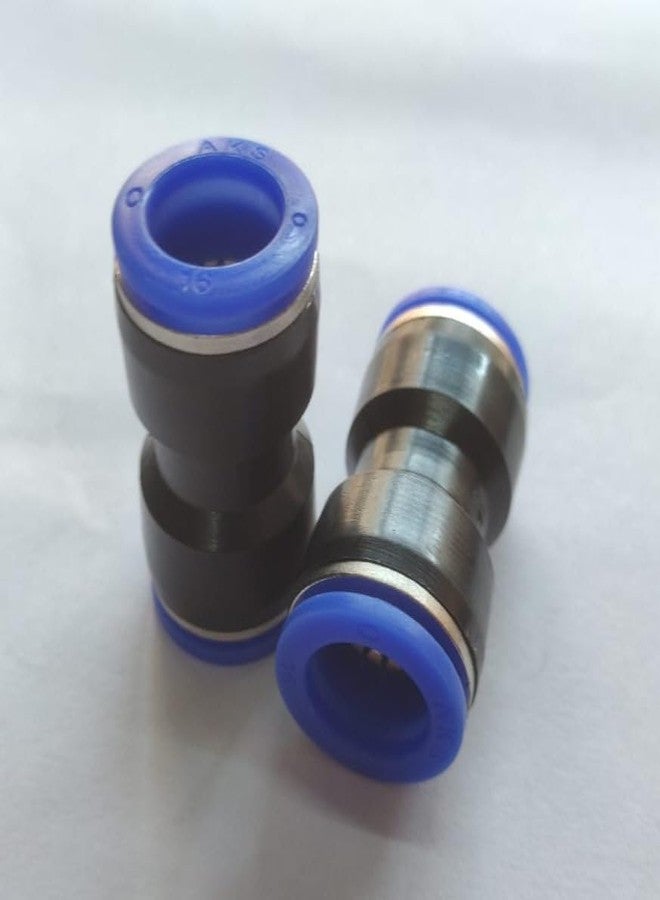 CRAFTSFY 16mm to 16mm Pneumatic air pipe push connector (PG16-16) joint connector (2- pcs) 1-Way Reducer Pipe Joint oint Fittings Push in Straight Reducer Connectors for Air Vacuum(Pack of 2) - Image 1