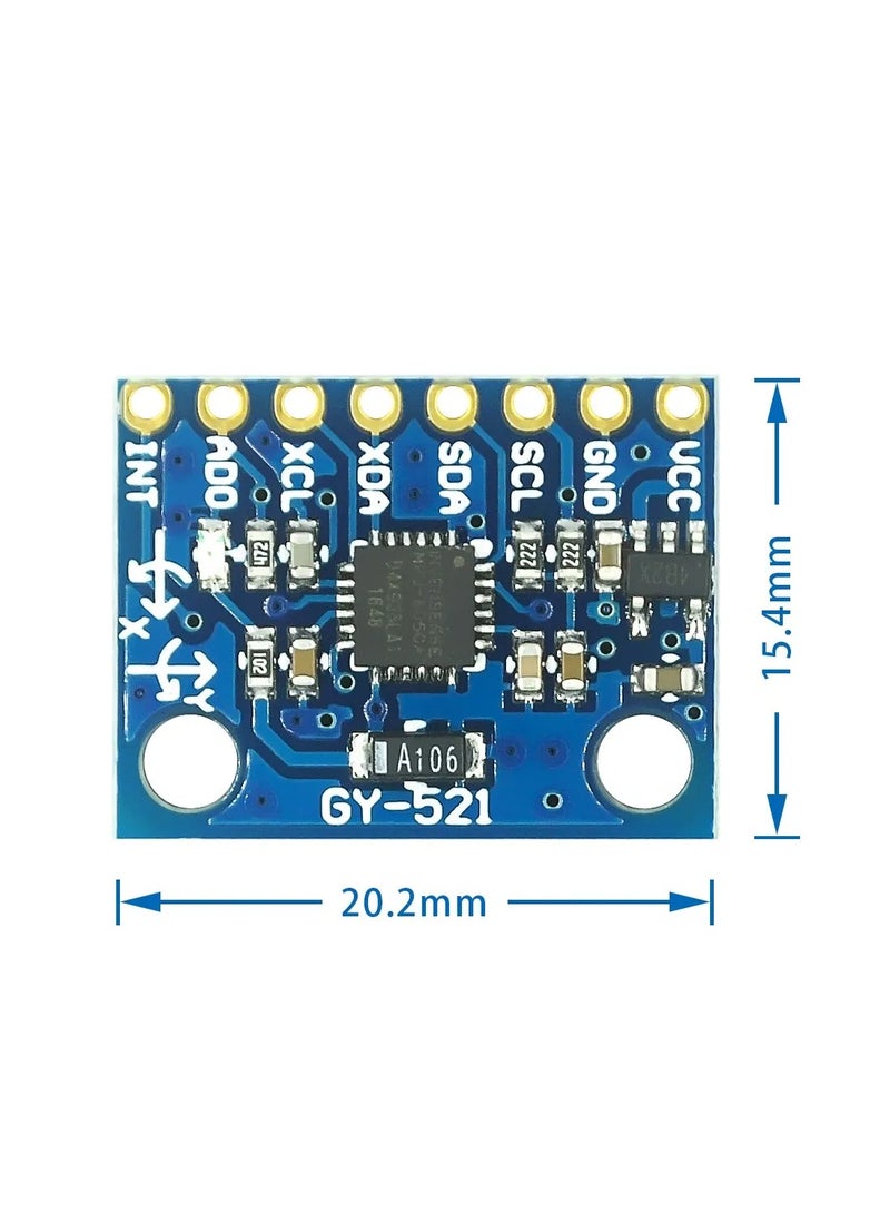 وحدة مستشعر GY-521 MPU6050 جيروسكوب + مقياس تسارع ثلاثي المحاور لمشاريع أردوينو وراسبيري باي و DIY - Image 3