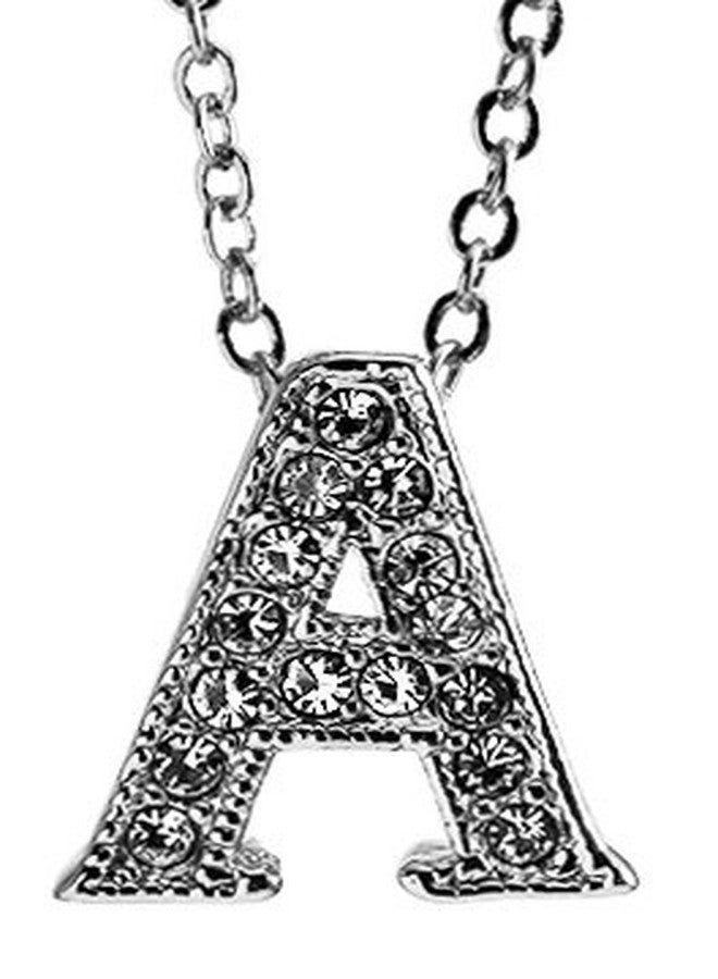 YouBella Best Valentine Gifts :YouBella Jewellery Alphabet Letter A Unisex Pendant/Necklace for Women/Girls/Boys/Men (Silver) - Image 1