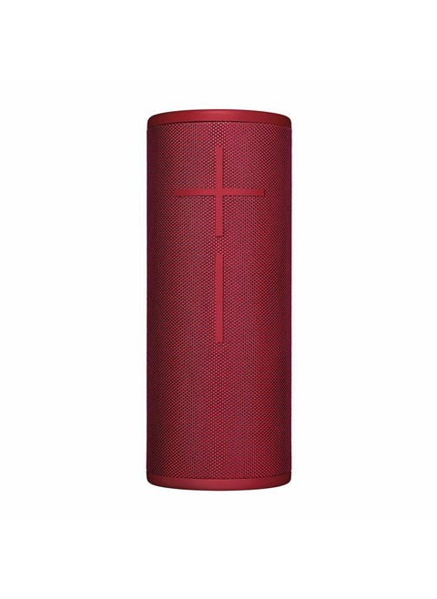 Boom 3 Wireless Bluetooth Speaker, Bold Sound + Deep Bass, Bluetooth, Magic Button, Waterproof, 15 Hours Battery, Range of 150 ft, Sunset Red