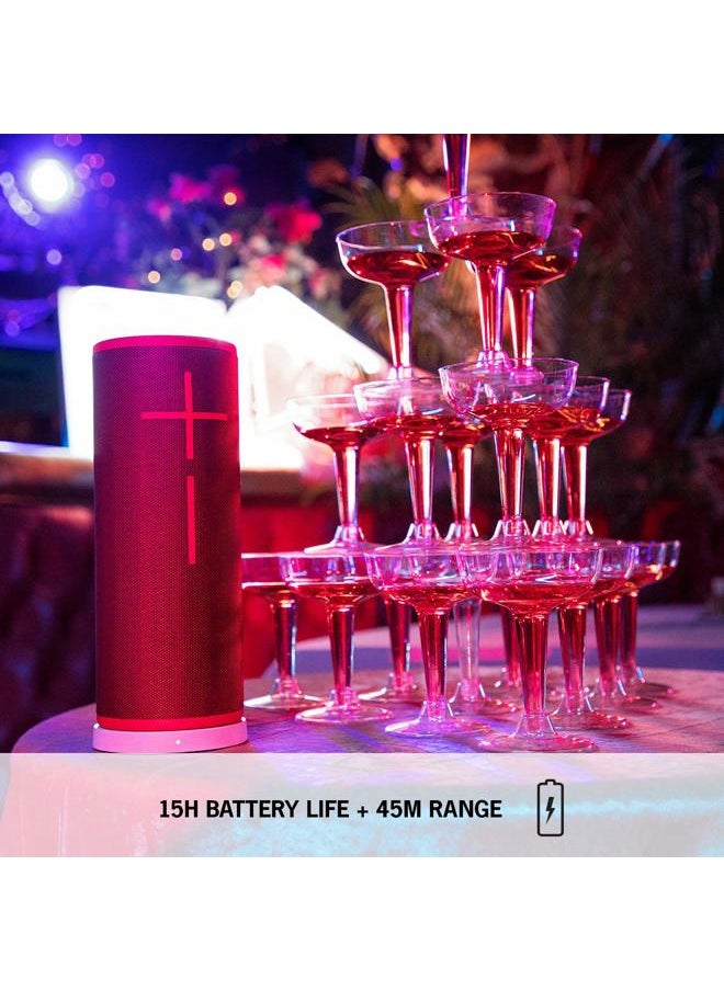 Ultimate Ears - Boom 3 Wireless Bluetooth Speaker, Bold Sound + Deep Bass, Bluetooth, Magic Button, Waterproof, 15 Hours Battery, Range of 150 ft, Sunset Red - Image 1