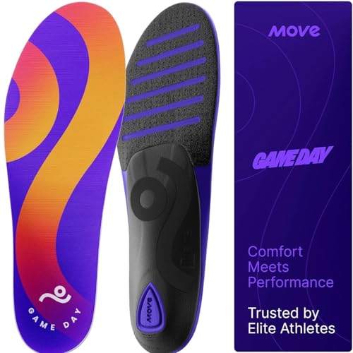 Move Game Day Performance Insoles for Plantar Fasciitis Arch Support Basketball Active Lifestyle Running and Athletics Composite Heel and Reactive Stability M 14145 WM 15516 - Image 2
