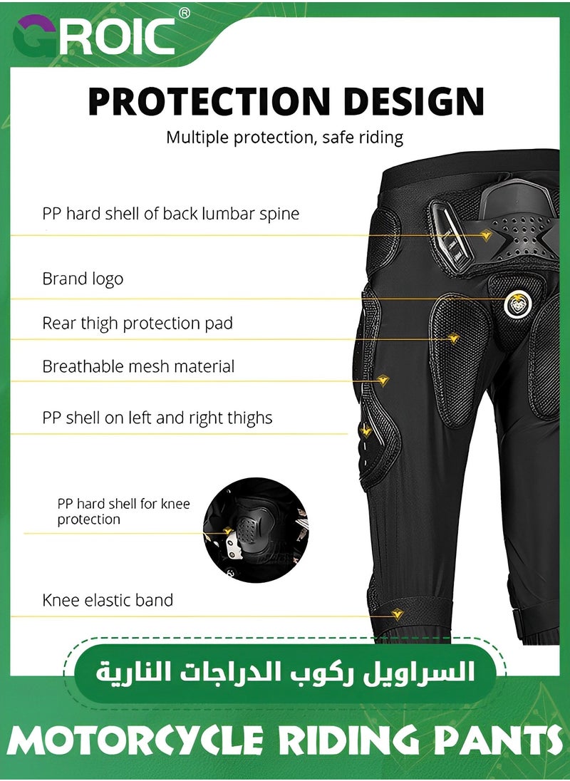 GROIC - Motorcycle Protective Armor Pants,Motorcycle Riding Armor Pant Motocross Motorbike Racing Hip Leg Protection,Motorcycle Anti-impact Pants - Image 1