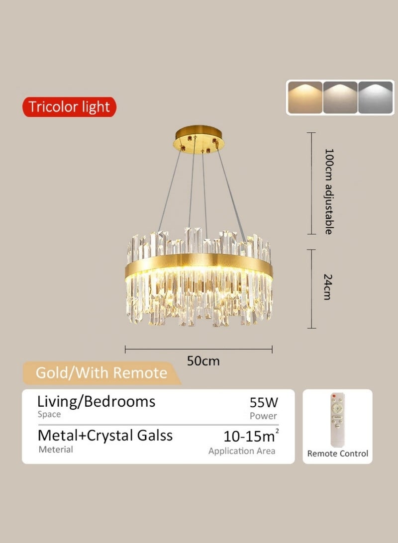 Trending Lights Adjustable Three-Color Temperature decoration lights, Crystal Chandelier led lights, with 2.4g remote control, luxurious. Applicable to the Living room, bedroom, and dining room - Image 4
