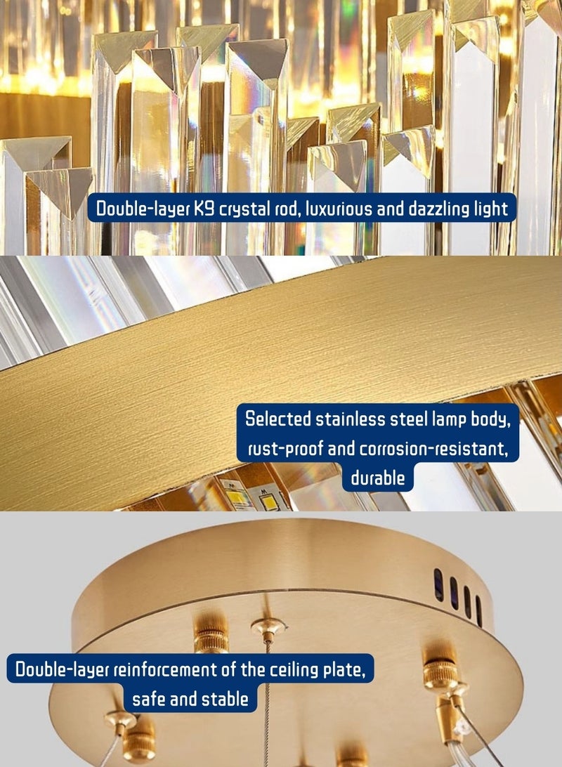 Trending Lights Adjustable Three-Color Temperature decoration lights, Crystal Chandelier led lights, with 2.4g remote control, luxurious. Applicable to the Living room, bedroom, and dining room - Image 5