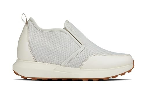 CALTO Men's Invisible Height Increasing Elevator Shoes - Off White Lightweight Mid-Top Casual Sneaker Loafer - 3.3 Inches Taller - J1434 - Size 10.5 D(M) US - Image 4