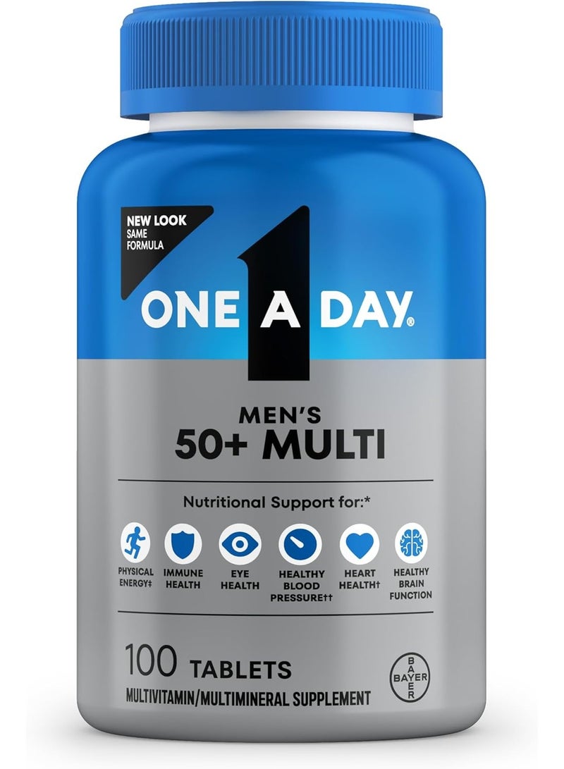 Bayer One-A-Day, Men's 50+, Healthy Advantage, Multivitamin/Multimineral Supplement, 100 Tablets