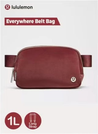 Everywhere Belt Bag, Compact, and Convenient Belly Bag with Zippered Pockets, Easy-Access Exterior Pocket, and Interior Essentials Pocket for On-the-Go Storage, Maroon