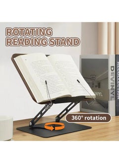Generic Quran Bible Book Holder with 360 Rotation, Foldable Wooden Book Laptop Stand, Versatile Reading Stand for Magazine Cookbook Display Prayer Chapel  - Image 2
