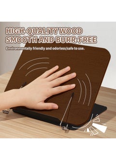 Generic Quran Bible Book Holder with 360 Rotation, Foldable Wooden Book Laptop Stand, Versatile Reading Stand for Magazine Cookbook Display Prayer Chapel  - Image 5
