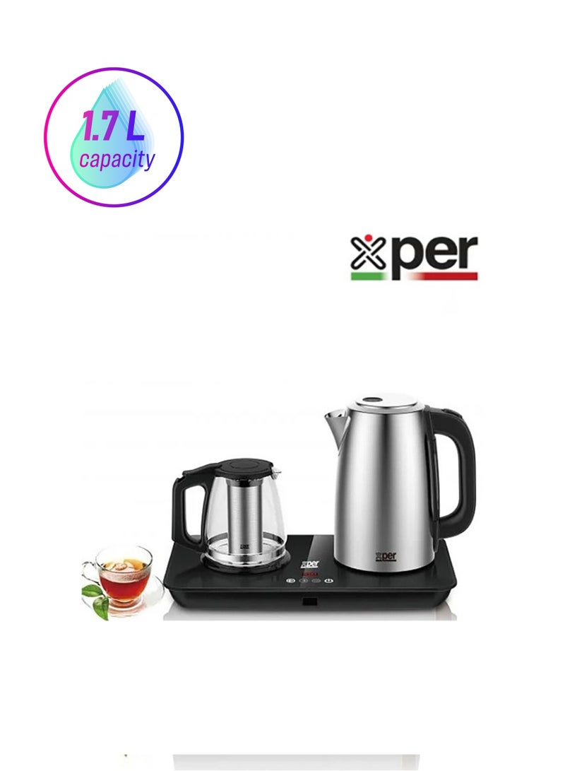 XPER Steel Kettle + Jug 2200 Watts, 1.7L, Touch Control | XPSTTS-999 - Image 1