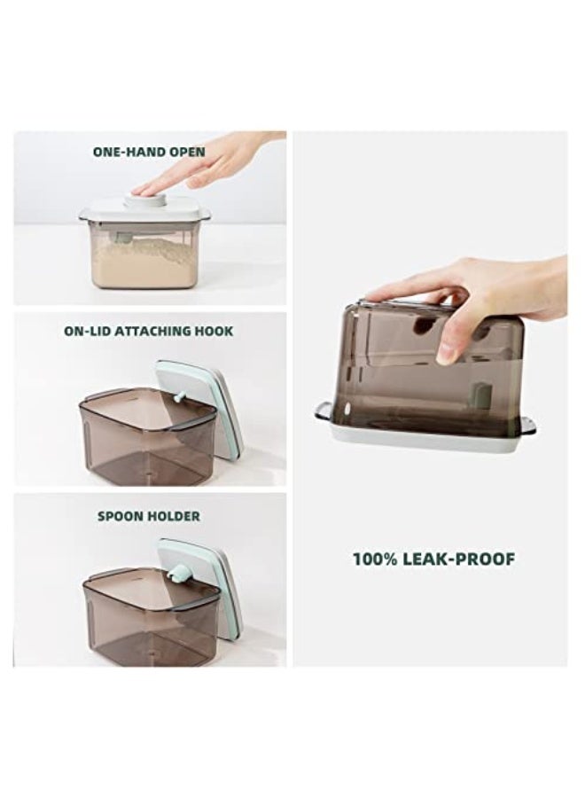 Tourdeus To Go Formula Container - 1000ml Airtight Milk Powder Container for Travel, Formula Dispenser with Scraper, 11OZ, 0.66LB, 300g, Brown  - Image 3
