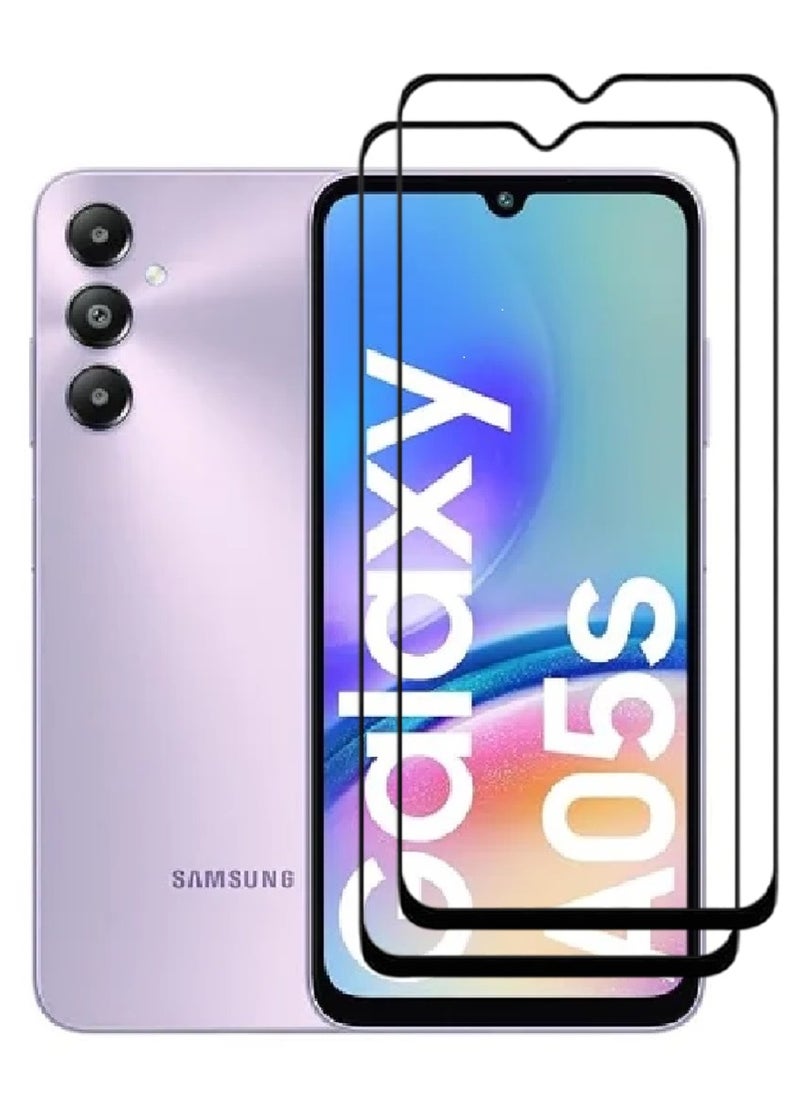 AINA 2 Pieces Tempered Glass Screen Protector 5D Designed For Samsung Galaxy A05s Full Glue Edge to Edge Full Screen Coverage And Bubble Free - Image 1