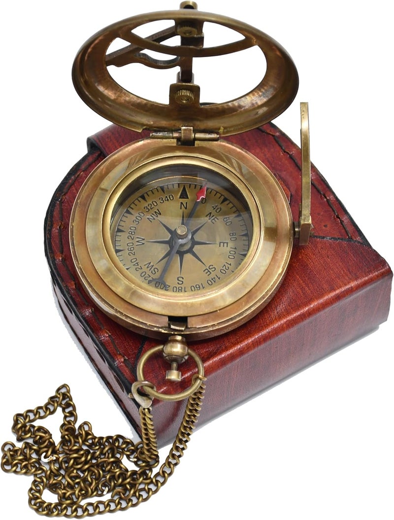 Engraved Son Gifts Mom and Dad, to My Son Compass Comes Grain Leather Case Brass Nautical - Personalized Sundial Compass, Birthday Gifts, Graduation Gifts - Image 4
