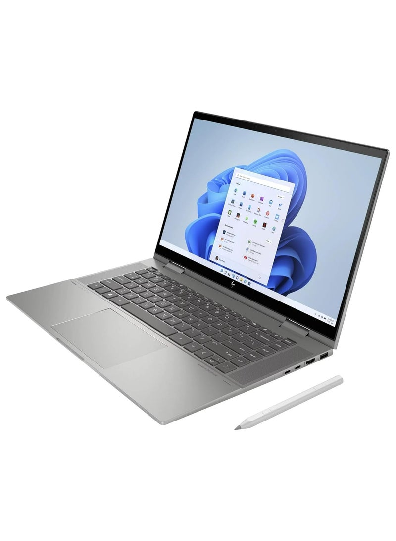 HP كمبيوتر محمول Slim Envy قابل للتحويل 2 في 1 بشاشة 15.6 بوصة ومعالج Core i7-13550U وذاكرة وصول عشوائي 32 جيجابايت ومحرك أقراص SSD سعة 1 تيرابايت وبطاقة رسومات Intel Iris XE ونظام تشغيل Windows 11 مع قلم HP Styles وماوس لاسلكي وحقيبة كمبيوتر محمول - Image 4