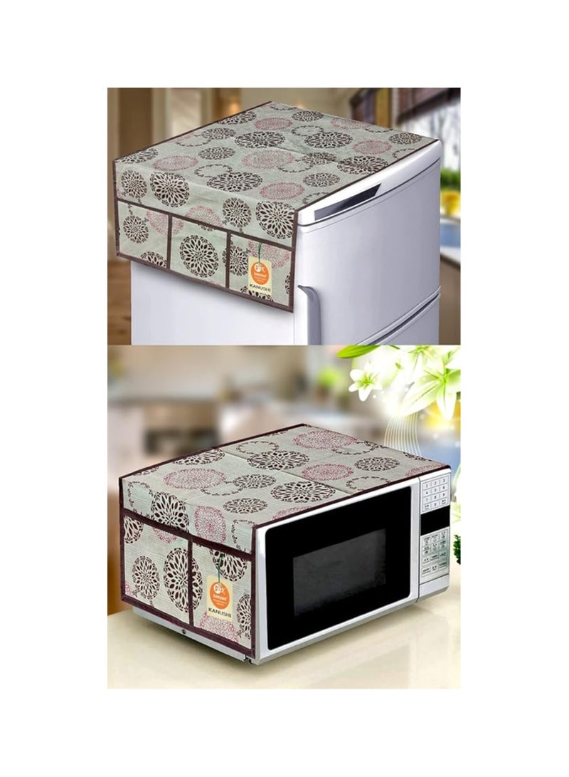KANUSHI أغطية ثلاجة/ثلاجة مقاومة للماء بنسبة 100% من KANUSHI Industries® + غطاء ميكروويف/فرن واحد للجزء العلوي (FRI+MICRO-NW-NEW-10)  - Image 1