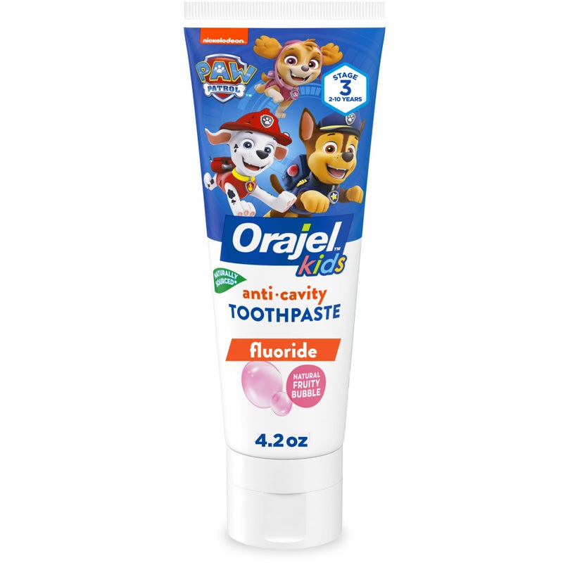 Orajel Kids Paw Patrol Anti-Cavity Fluoride Toothpaste, Natural Fruity Bubble Flavor, 4.2oz Tube - Image 1