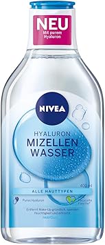 NIVEA Hydra Skin Effect Micellar Water 400 ml Nourishing Hyaluronic Micellar Water for Thorough Facial Cleansing Makeup Remover with Pure Hyaluronic HA - Image 1