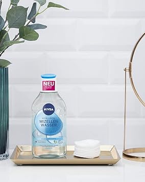 NIVEA Hydra Skin Effect Micellar Water 400 ml Nourishing Hyaluronic Micellar Water for Thorough Facial Cleansing Makeup Remover with Pure Hyaluronic HA - Image 4