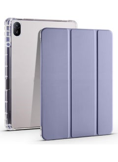 VKL Case Compatible with Huawei MatePad SE 11 inch 2024,Smart Slim Trifold Stand Auto Sleep/Wake Cover with Pencil Holder, Clear Transparent Back Shell (Purple)  - Image 1