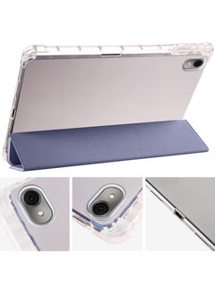 VKL Case Compatible with Huawei MatePad SE 11 inch 2024,Smart Slim Trifold Stand Auto Sleep/Wake Cover with Pencil Holder, Clear Transparent Back Shell (Purple)  - Image 3