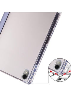VKL Case Compatible with Huawei MatePad SE 11 inch 2024,Smart Slim Trifold Stand Auto Sleep/Wake Cover with Pencil Holder, Clear Transparent Back Shell (Purple)  - Image 4
