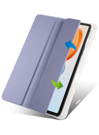 Case Compatible with Huawei MatePad SE 11 inch 2024,Smart Slim Trifold Stand Auto Sleep/Wake Cover with Pencil Holder, Clear Transparent Back Shell (Lavender) - view 5