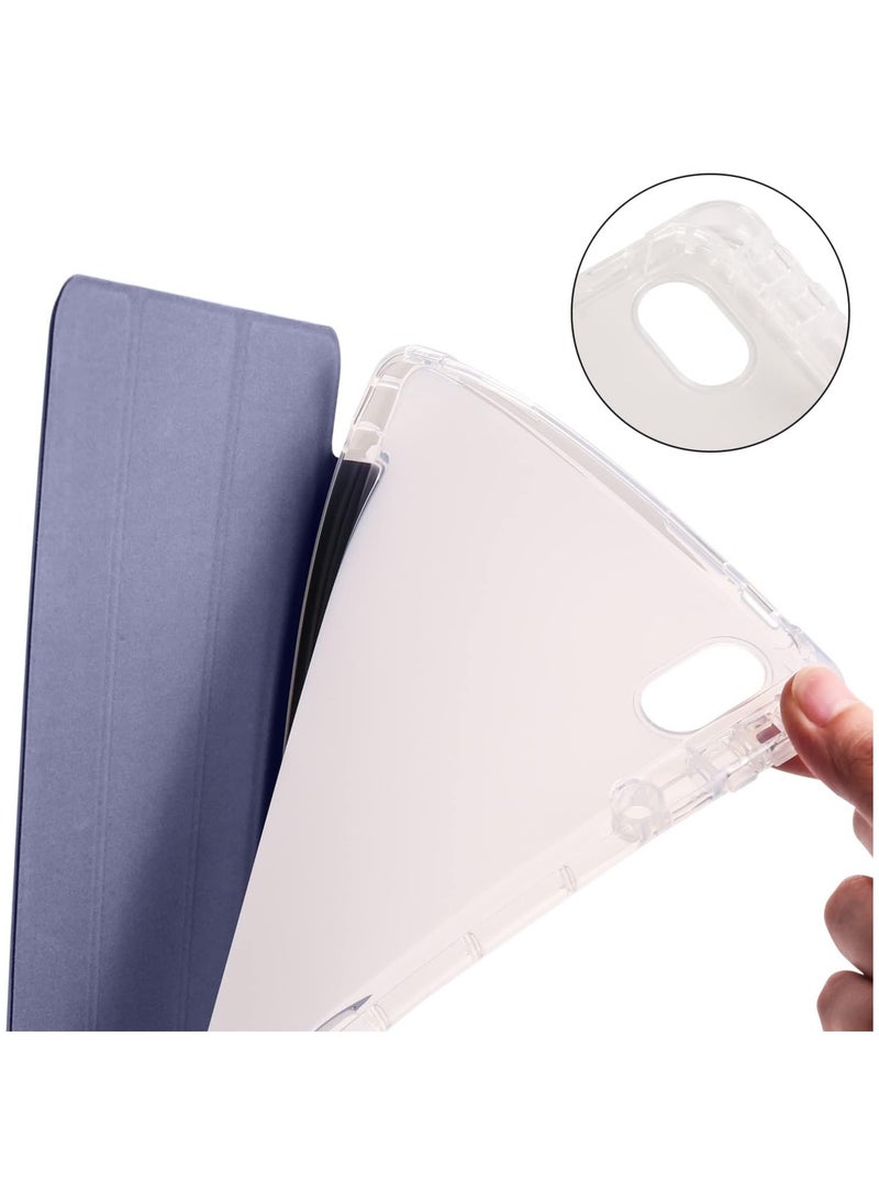 VKL - Case Compatible with Huawei MatePad SE 11 inch 2024,Smart Slim Trifold Stand Auto Sleep/Wake Cover with Pencil Holder, Clear Transparent Back Shell (Purple) - Image 1