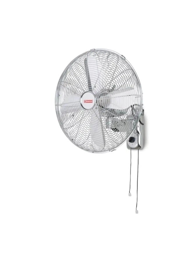 خليجية مروحة حائط 18 بوصة ستانلس ستيل بـ 4 شفرات معدنية وتحكم بحبل سحب - فضي
