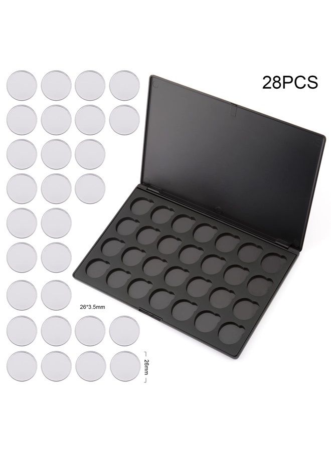 Allwon Empty Magnetic Eyeshadow Makeup Palette with 28Pcs 26mm Round Metal Pans - Image 2
