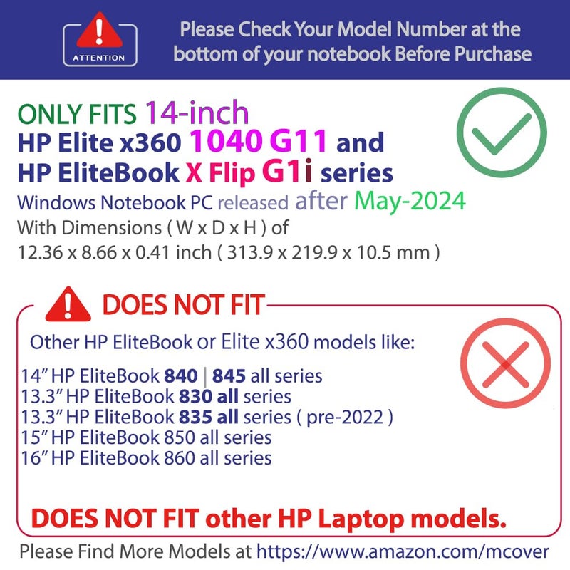 mCover Case Only Compatible for 2024~2025 14" HP Elite x360 1040 G11 2-in-1 Series Windows Laptop (NOT Fitting Any Other HP Models) - Pink - Image 2