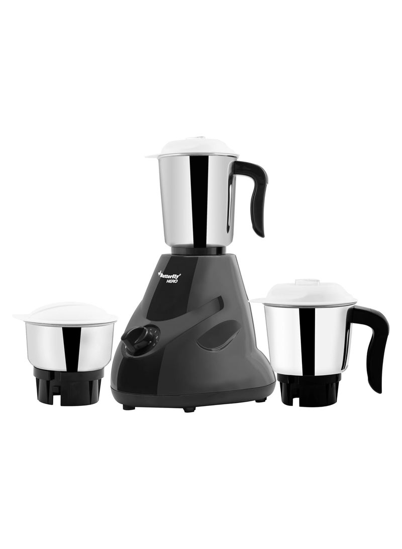 Butterfly Hero 500 Watts Mixer Grinder with 3 Jars | Stainless Steel Multipurpose Jars | ABS Body | Motor Overload Protection | 1 Year Manufacturer's Warranty | Grey - Image 1