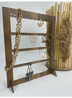 HELLOVE Walnut Color Jewelry Earring Stand Wooden Jewelry Stand Jewelry Hanger Jewelry  - Image 2