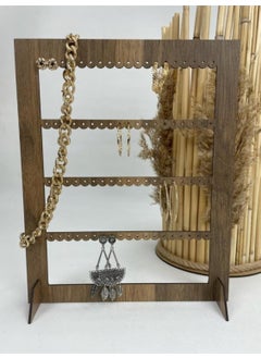 HELLOVE Walnut Color Jewelry Earring Stand Wooden Jewelry Stand Jewelry Hanger Jewelry  - Image 1