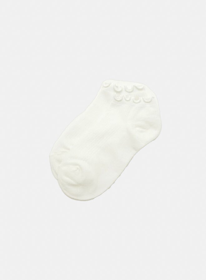 FOREVER 21 Ribbed Lettuce-Edge Ankle Socks  - Image 1
