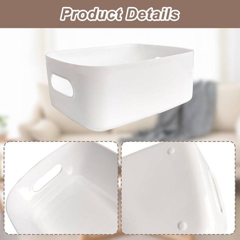 Eworld Plastic Pantry Organizer Storage Bins with Cutout Handles, 26x18x10cm Stackable Household Storage Baskets for Kitchen, Closet & Bathroom (Pack of 6, 8, 10, 12 & 20) - Image 2