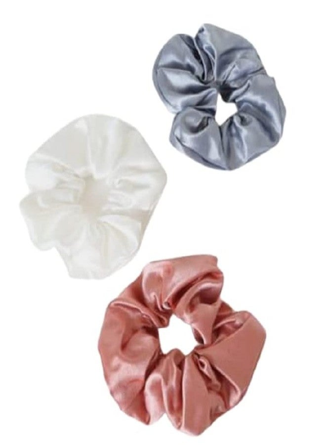 IBDA ربطات شعر حريرية ثلاثية الألوان من إيبدا، باللون الأزرق والأبيض والوردي، مصنوعة يدويًا، قابلة للتعديل. - Image 1