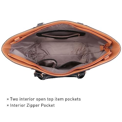 Dasein Satchel Purse Handbag for Women Large Shoulder Work Tote Bag With Matching Wallet - Image 5