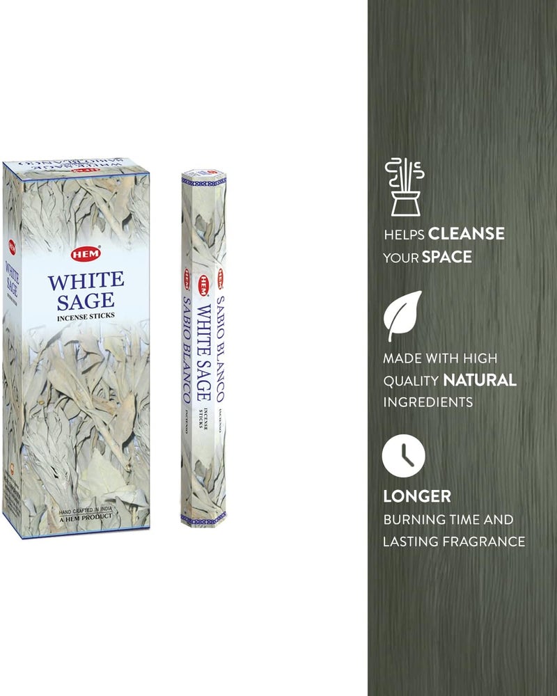 Hem White Sage Tubes Incense, 20g, Box of Six - Image 5