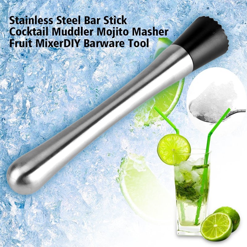 Fdit Cocktail Muddler Stainless Steel Bar Stick Mojito Masher Fruit Mixer Ideal Bartender Tool Barware - Image 4
