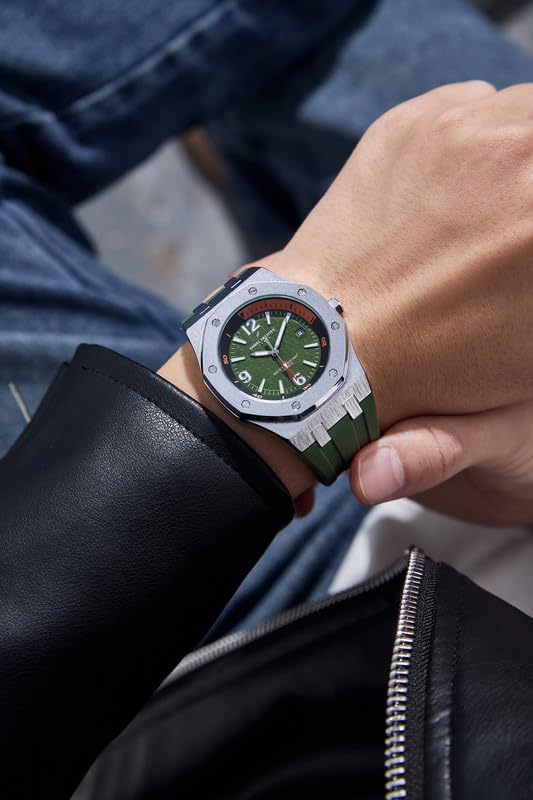 Daniel Hechter Paris Grenelle Collection Analog Watch for Men – Stainless Steel Bezel, Silicone Strap with Textured Dial and Date Display - Image 2