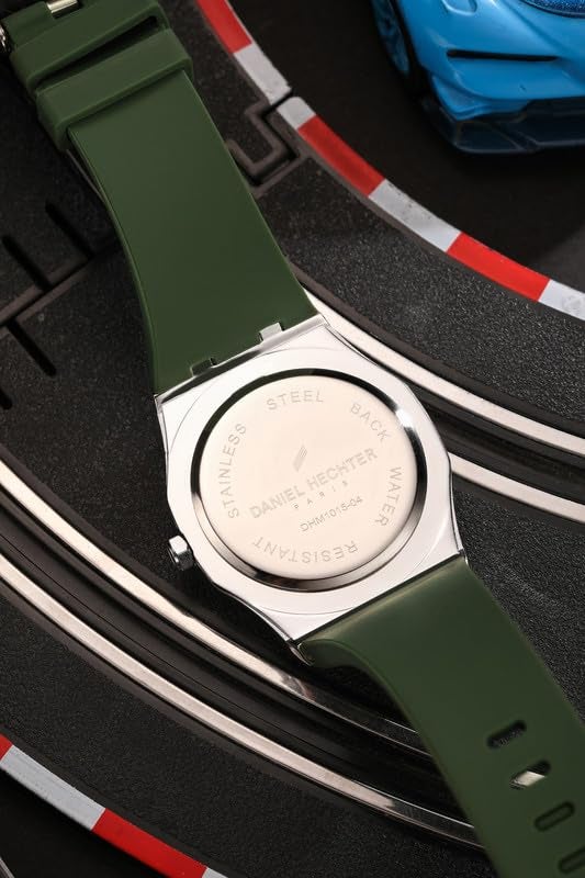 Daniel Hechter Paris Grenelle Collection Analog Watch for Men – Stainless Steel Bezel, Silicone Strap with Textured Dial and Date Display - Image 5