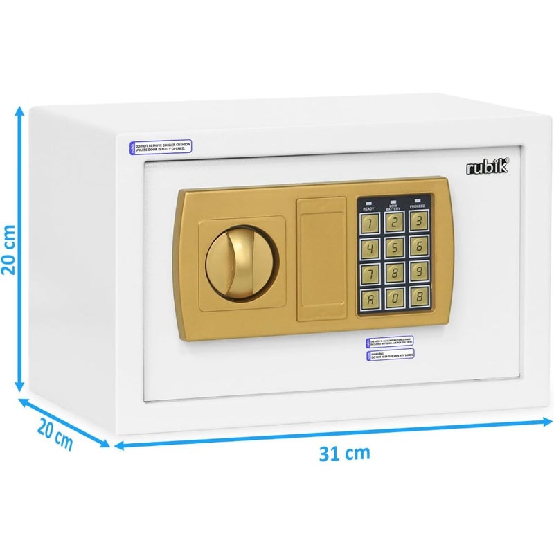 Safe Box with Digital Pin Code and Key Lock for Home Office Money Jewelry Passport Safety 20x31x20cm - Image 4