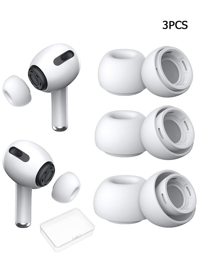 Wffo 3 Pairs Replacement Ear Buds For Air Pods Pro - Ear Tips for Air pods Pro 2 Ear Tips Buds - Small Medium Large 3 Size Silicone Rubber Eartip Earbuds Gel Cover Accessories - White/With Box - Image 1