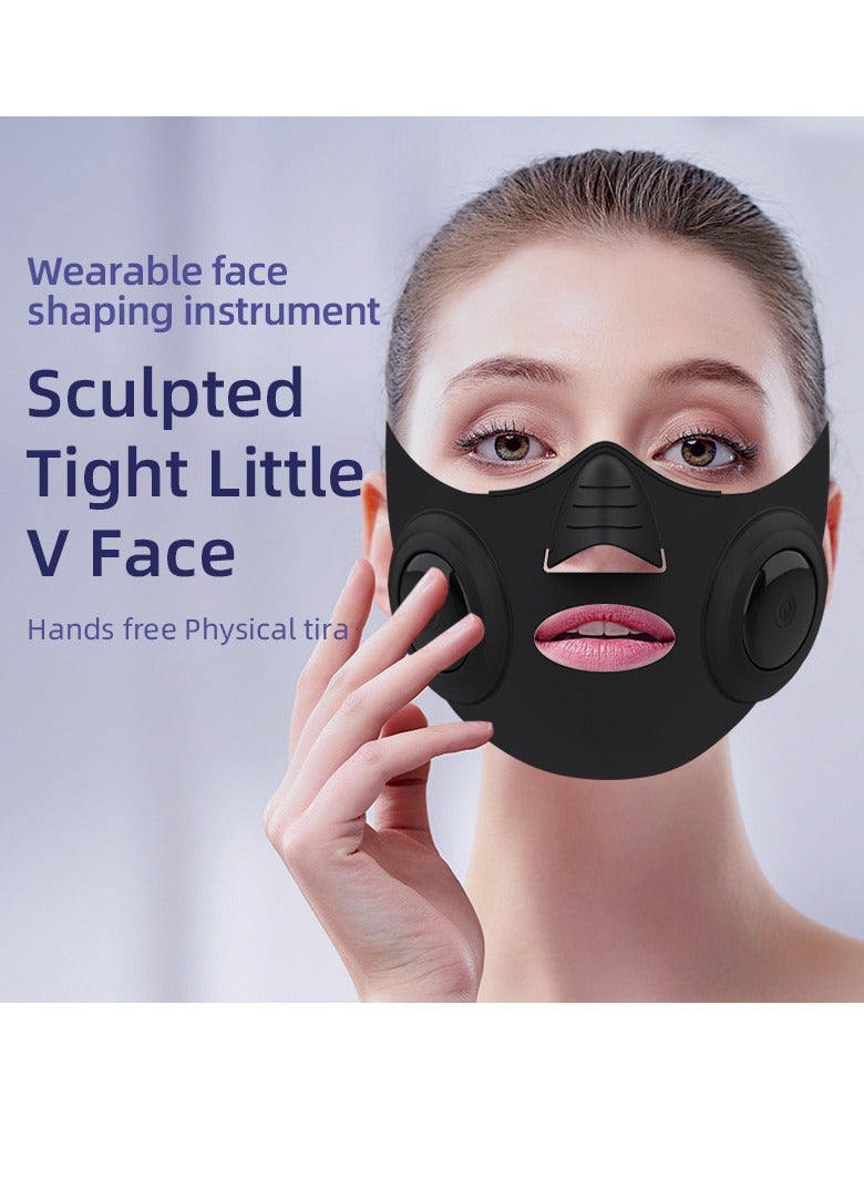 general New face-saving instrument Household EMS micro-current beauty instrument Small V face lift firming silicone mask (black) - Image 2