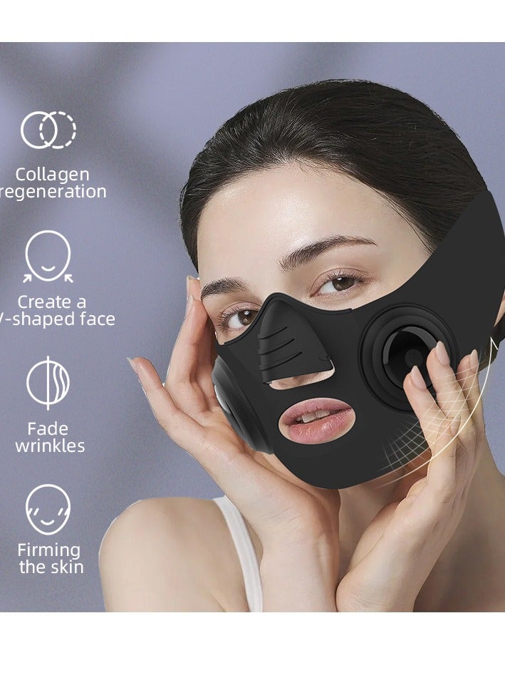 general New face-saving instrument Household EMS micro-current beauty instrument Small V face lift firming silicone mask (black) - Image 3