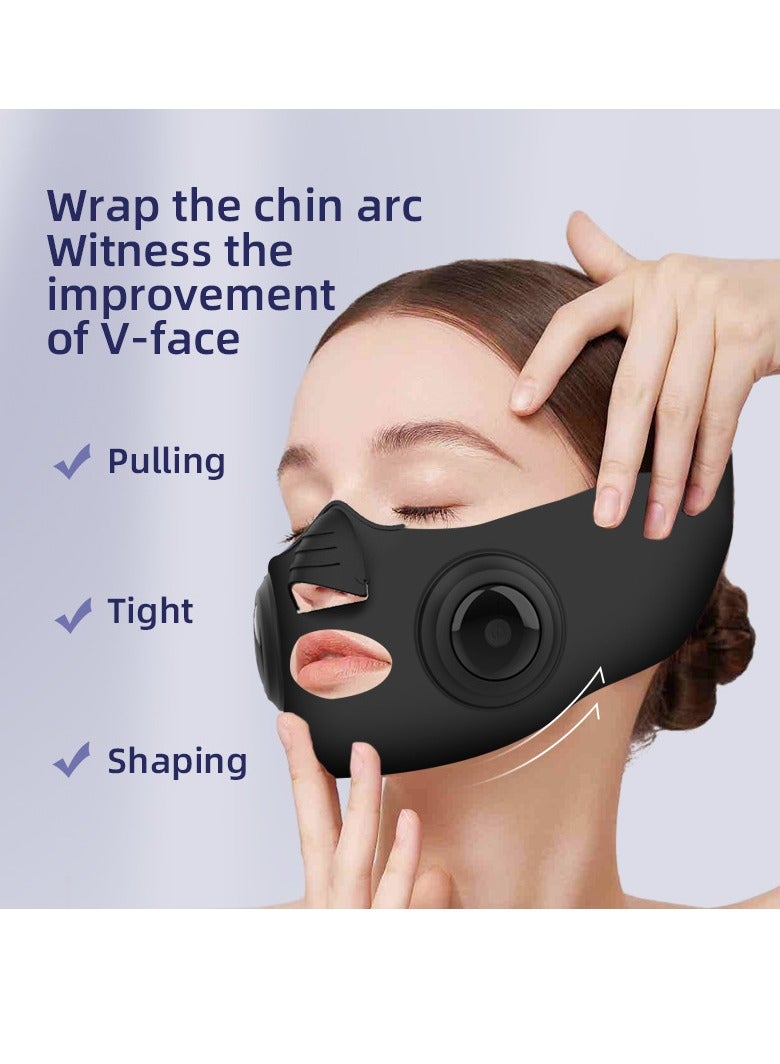 general New face-saving instrument Household EMS micro-current beauty instrument Small V face lift firming silicone mask (black) - Image 4