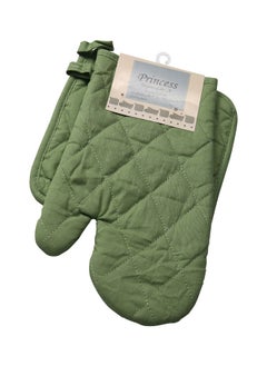Hotel Linen Klub 2-Piece Gloves/Oven Mitt And Pot Holder Set Sage Green  - Image 1