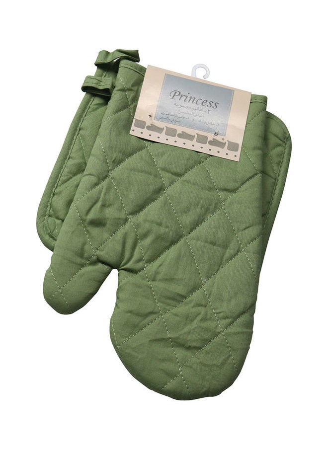Hotel Linen Klub 2-Piece Gloves/Oven Mitt And Pot Holder Set Sage Green  - Image 1